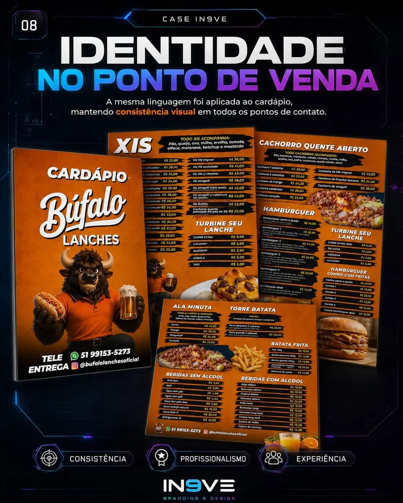 Bufalo Lanches, identidade no ponto de venda