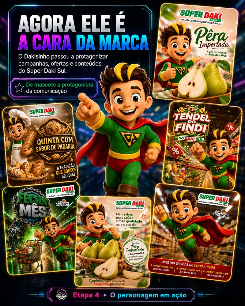 Super Daki Sul, o personagem em acao nas campanhas