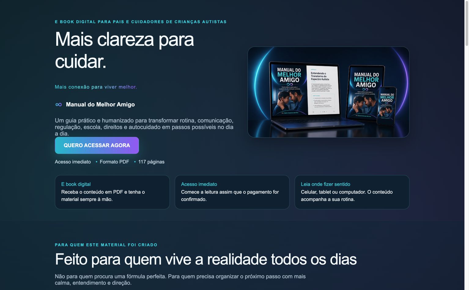 Landing page do Manual do Melhor Amigo desenvolvida pela IN9VE