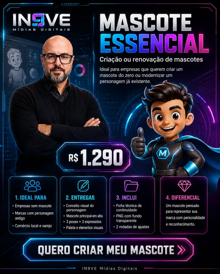 Mascote Essencial, criacao ou renovacao de mascotes