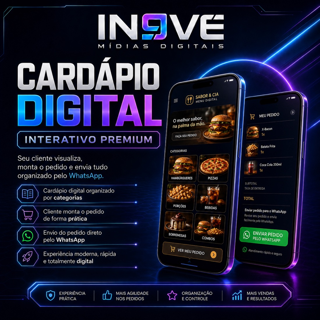 Apresentação do Cardápio Digital Interativo Premium desenvolvido pela IN9VE